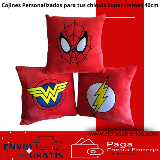 Cojines Personalizados para tus chiquis Super Heroes 40cm