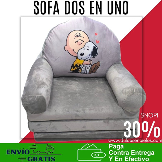 Sofa Cama dos en uno para niños acolchados Snopi